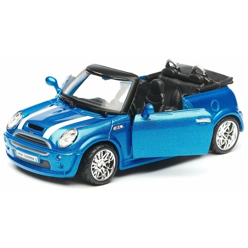 Bburago Коллекционная машинка 1:32 Street Fire MINI COOPER S Cabriolet, синяя bburago 1 32 bmw m3 black cabriolet simulation alloy car model plexiglass dustproof display base package collecting gifts