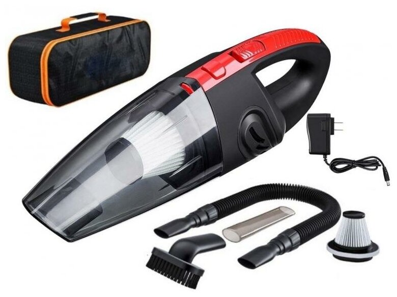 Авто пылесос беспроводной мощный «AUTO-GIFT» 2200 мАч 120W4000 Ра с сумкой циклонный для влажной и сухой уборки