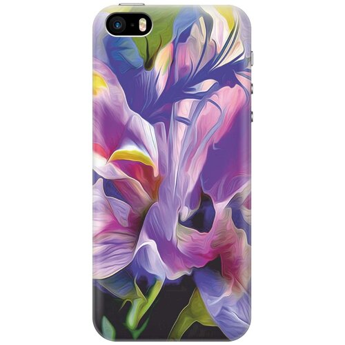 фото Gosso ультратонкий силиконовый чехол-накладка для apple iphone se / 5s / 5 с принтом "цветочная абстракция"