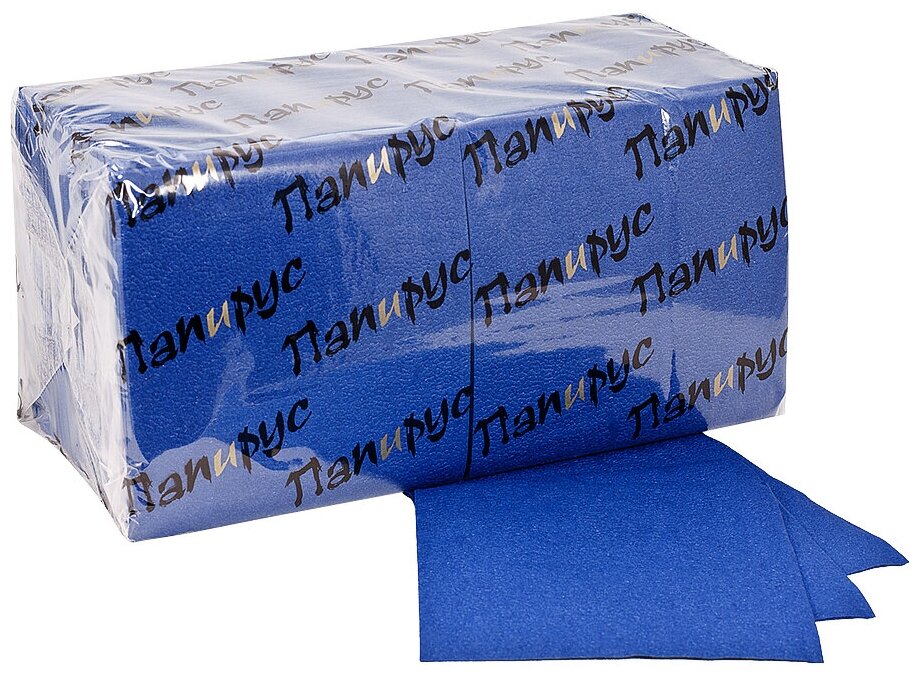 Салфетка бумажная синяя 24х24 см 1-сл 400 шт/уп папирус 1 пачка - фотография № 1