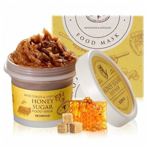 маска для лица skinfood apricot food mask 120 гр Медовая маска для лица Skinfood Honey Sugar Food Mask 120 г