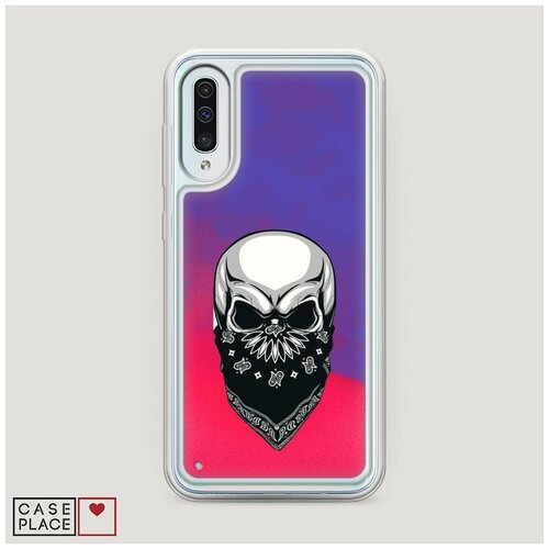 фото Чехол неоновый жидкий samsung galaxy a50 череп в маске case place