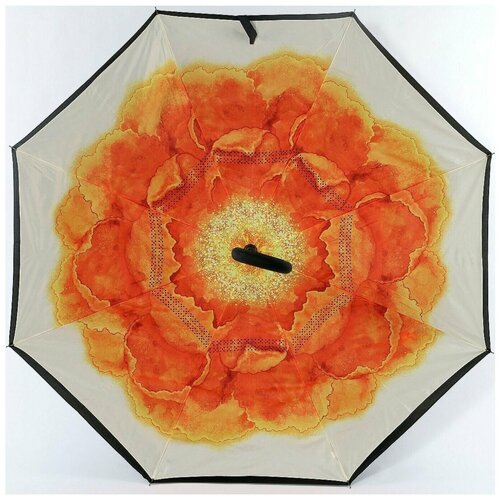 Зонт-трость ArtRain, механика, купол 108 см, 8 спиц, для женщин, оранжевый