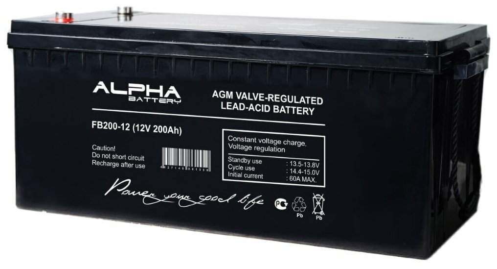 Свинцово-кислотный аккумулятор ALPHA BATTERY FB 200-12 (12 В, 200 Ач)