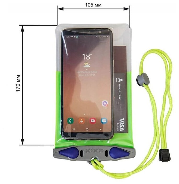 Водонепроницаемый чехол Aquapac 353 - Classic Phone Case - Large Size (Green)