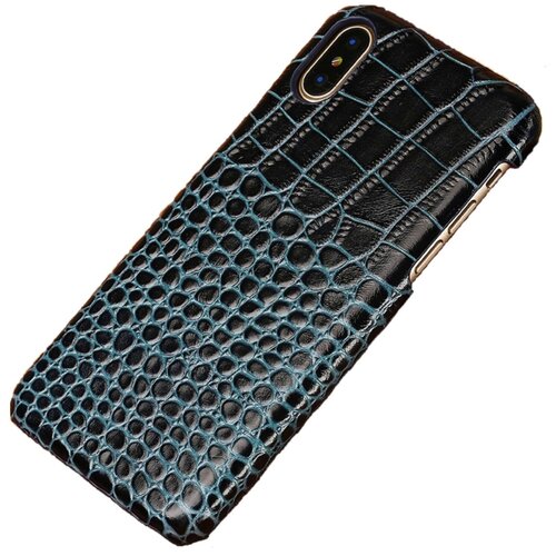 фото Чехол-накладка-бампер mypads premium для samsung galaxy note 10 sm-n970 (самсунг галакси ноте 10) из натуральной кожи с тиснением крокодила экзотическая неповторимая фактура ручная работа синий