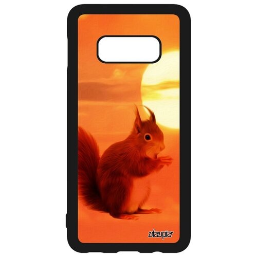 фото Защитный чехол на смартфон // galaxy s10e // "белка" белочка рыжая, utaupia, оранжевый