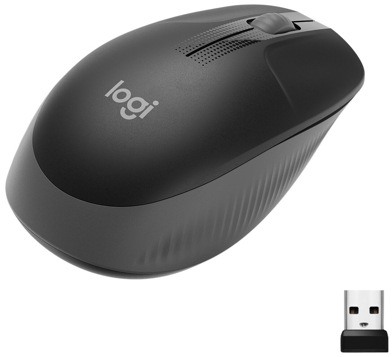 Мышь Logitech M190 черный/темно-серый оптическая (1000dpi) бесп роводная USB для ноутбука (2but)