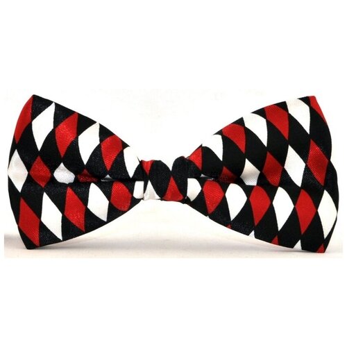 галстук бабочка подиум атласная черная Бабочка 2beMan, красный, белый