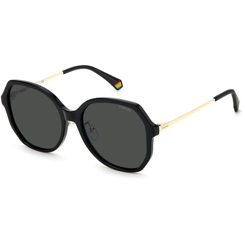 фото Солнцезащитные очки polaroid, овальные, с защитой от уф, поляризационные, золотой