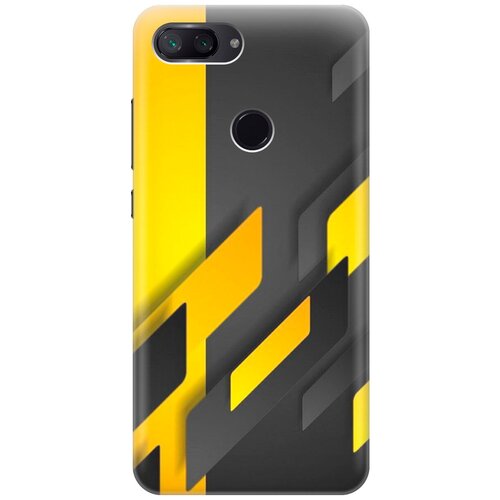 фото Силиконовый чехол на xiaomi mi 8 lite / сяоми ми 8 лайт с принтом "черно-желтая абстракция gosso