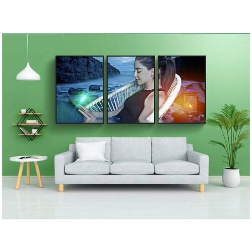 фото Набор модулных постеров для интерьера "научно-фантастический, научная фантастика, фантазия" 60x90 см. в тубусе, без рамки lotsprints