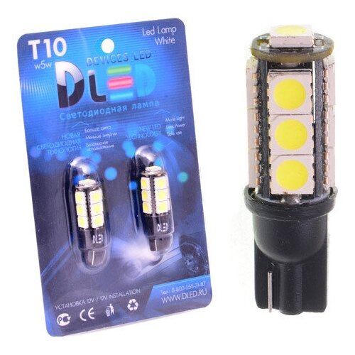 фото Автомобильные светодиодные лампы t10 - 5 - 13 smd 5050 black (2шт dled