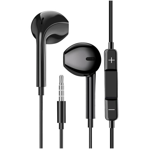 Наушники проводные с Микрофоном GQbox Проводные Jack 35 Гарнитура для Apple iPhone и Android Для телефона Черные 21900₽