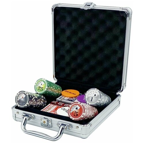 Покерный набор Royal Flush, 100 фишек 11,5 г c номиналом в чемодане