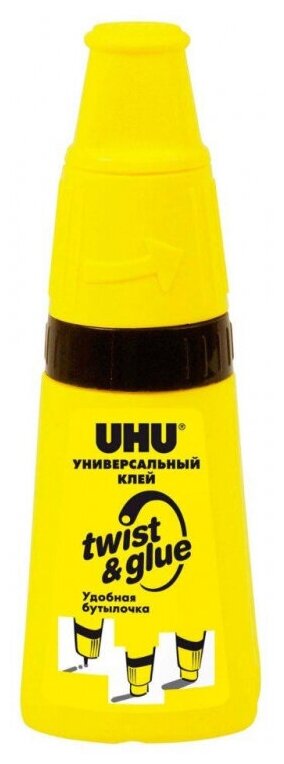 Клей универсальный UHU Twist&Glue с уникальным 3-х позиц. аппликатором, 35мл 1302579 38580