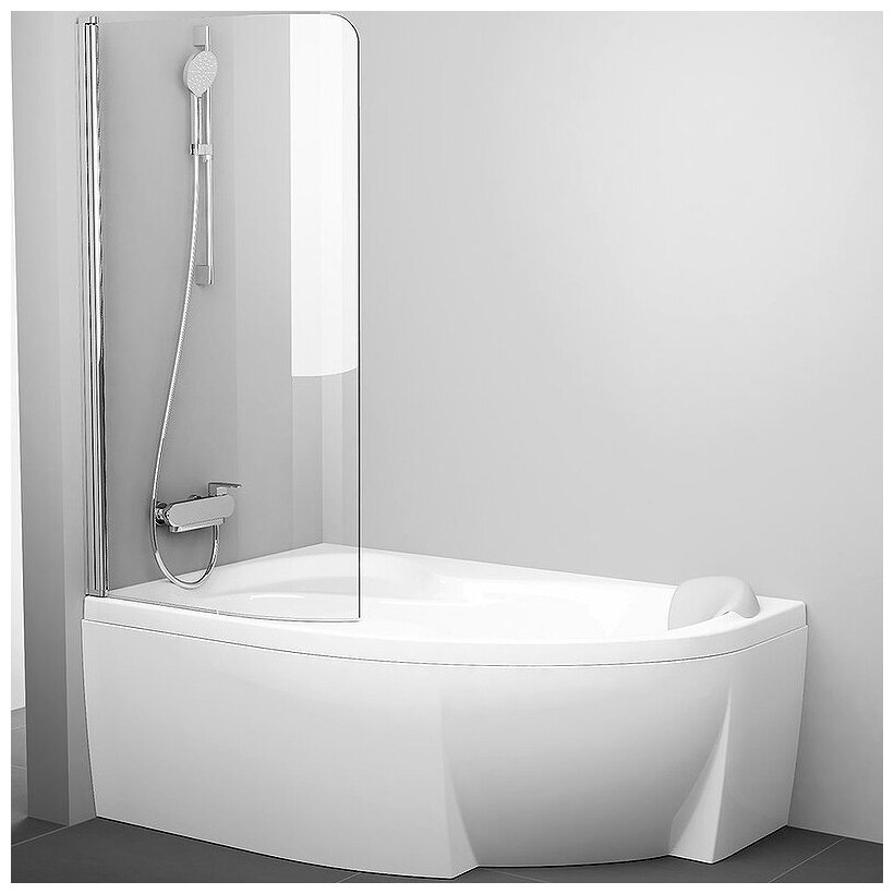 Шторка для ванны Ravak Chrome CVSK1 Rosa 160/170 Crome L