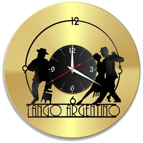 фото Часы настенные "аргентинское танго, золото" из винила, №1 redlaser
