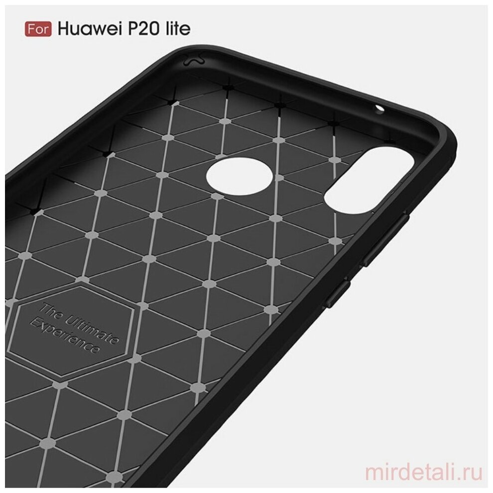 Чехол Carbon Fibre для Huawei P20 Lite, nova 3e (серый)