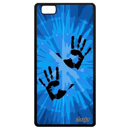 фото Противоударный чехол на смартфон // huawei p8 lite 2015 // "отпечаток ладони" рука rasta, utaupia, голубой