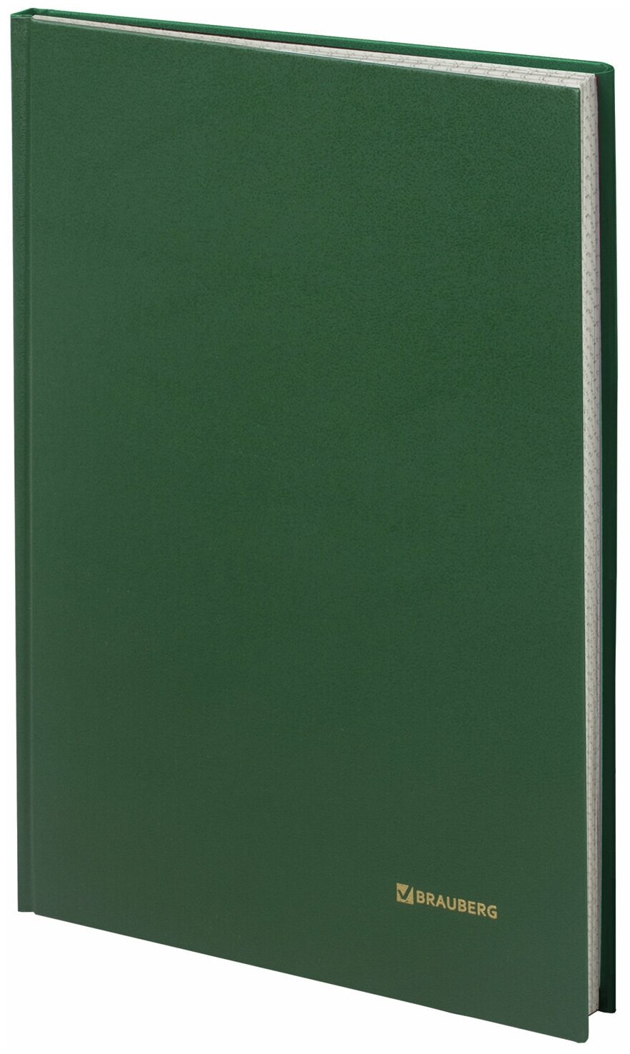 Книга учета Brauberg 96 листов, клетка, твердая, бумвинил, блок офсет, А4, зеленая (130222)