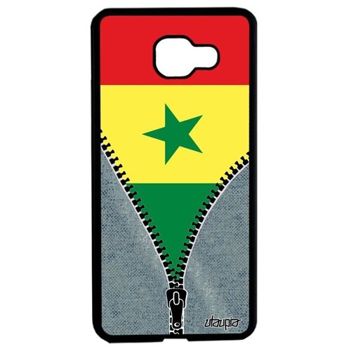 фото Защитный чехол для телефона // galaxy a5 2016 // "флаг сенегала на молнии" страна государственный, utaupia, серый