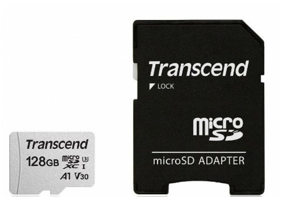 Карта памяти 512GB Transcend microSDXC 300S, A1/UHS-I/V30/U3/Class 10, 95/40MB/s - фото №1