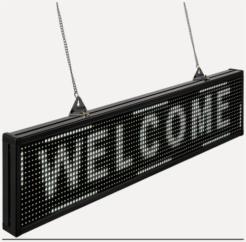 Изображение товара Бегущая строка белого свечения 163Х19 см. Светодиодный led экран, информационное электронное табло, монитор, дисплей