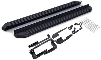 Алюминиевые черные пороги подножки для Hyundai IX35 2009-2015 с крепежом