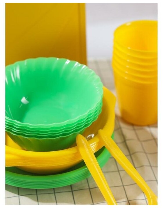 Набор посуды на 6 персон «Все за стол», 44 предметов, цвет микс - фотография № 9