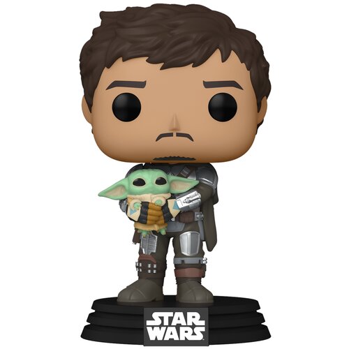 Фигурка Funko POP! Star Wars Mandalorian Mandalorian with Grogu 54525, 10 см