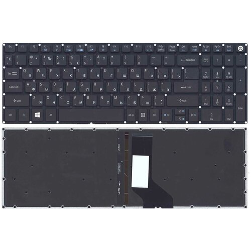 Клавиатура для ноутбука Acer Aspire E5-573 /Nitro VN7-572G VN7-592G черная с подсветкой клавиатура zeepdeep для ноутбука acer aspire e5 722 e5 772 v3 574g черная без рамки плоский enter
