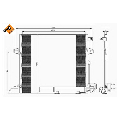 Радиатор кондиционера mercedes w164, nrf, 35618