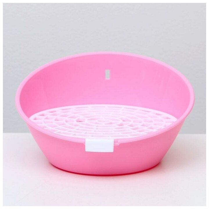 Пижон Туалет круглый для грызунов Carno, 25 х 23,5 х 12 см, розовый - фотография № 3