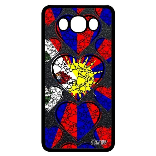 фото Ударопрочный чехол для смартфона // samsung galaxy j7 2016 // "флаг тибета с сердцем" дизайн стиль, utaupia, цветной
