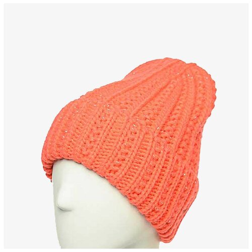 Шапка 23-238 коралл/серебро