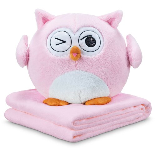 Мягкая игрушка Сова 3 в 1/плед+игрушка+подушка/ Сова эмоциональная / Сова плед