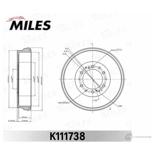 Барабан Тормозной Toyota Hilux 05- D 295мм Miles арт. K111738