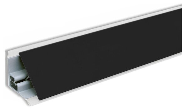 Плинтус кухонный для столешницы гладкий L-1,20 м чёрный+комплект заглушек - фотография № 1