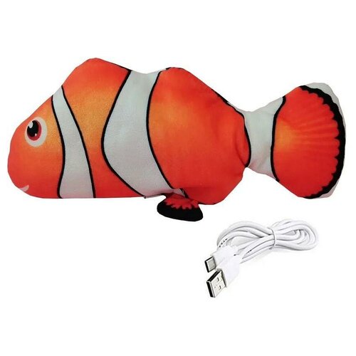 Homecat 25 см игрушка для кошек интерактивная шевелящаяся рыба на USB зарядке