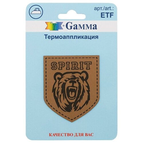 Термоаппликация Gamma №01, 1 шт, 01-017 Медведь, 4,3х5,1 см (ETF)