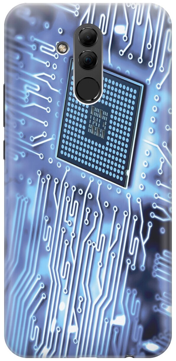 Силиконовый чехол Голубая микросхема на Huawei Mate 20 Lite / Хуавей Мейт 20 Лайт