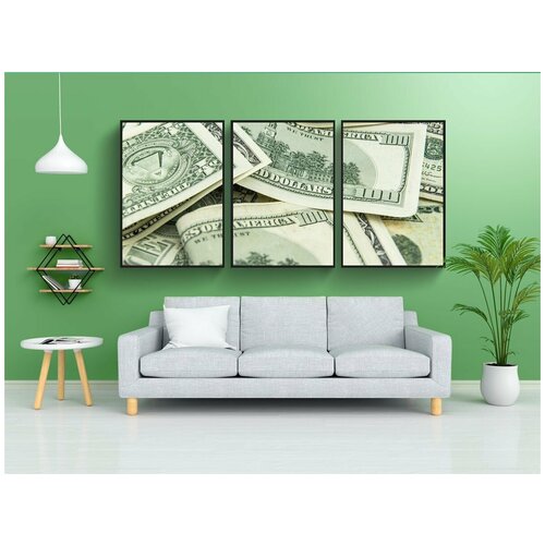 фото Набор модулных постеров для интерьера "деньги, доллары сша, наличные" 60x90 см. в тубусе, без рамки lotsprints