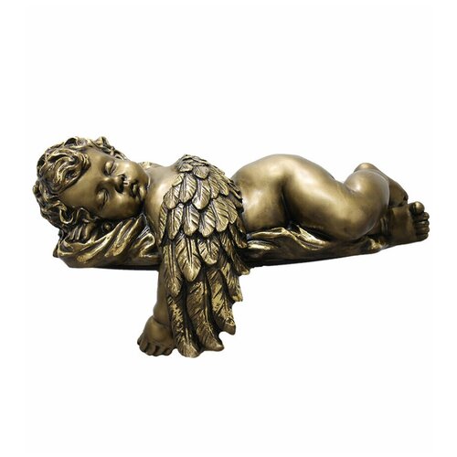 Скульптура. Ангел крыло на бок. Полистоун. 15 см.