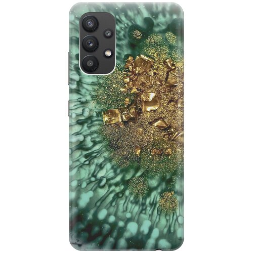 фото Силиконовый чехол на samsung galaxy a32 / самсунг а32 с принтом "золото и изумрудные краски gosso