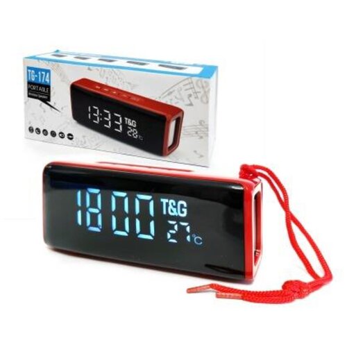 TG-174 Портативная колонка Bluetooth с часами и термометром