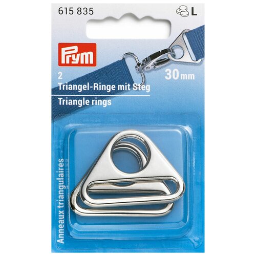 фото Треугольные кольца 30мм, сплав цинка, серебристый, 2шт в упаковке, prym, 615835 prym 615835
