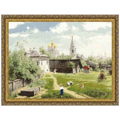 фото Золотое руно набор для вышивания московский дворик (поленов в. д.) (пф-010), разноцветный, 52.3 х 69.8 см