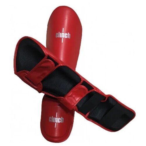 фото Защита голеностопа clinch shin instep guard kick. красный. размер s