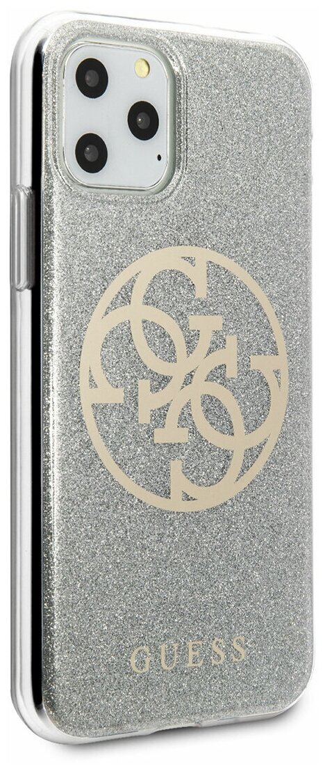 Чехол Guess 4G Circle Logo Hard Glitter для iPhone 11 Pro, серый